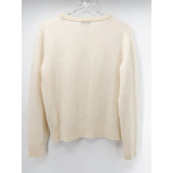 White + Warren Cashmere Crewneck Cream Crew Neck Sweater L - Picture 4 of 11